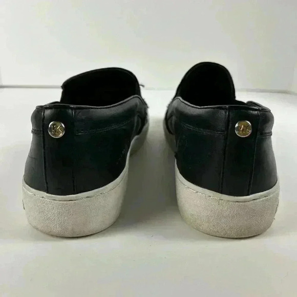 Michael Kors Keaton Slip On Sneaker metallic Floral toe Leather Black-Size 8 - Picture 7 of 13